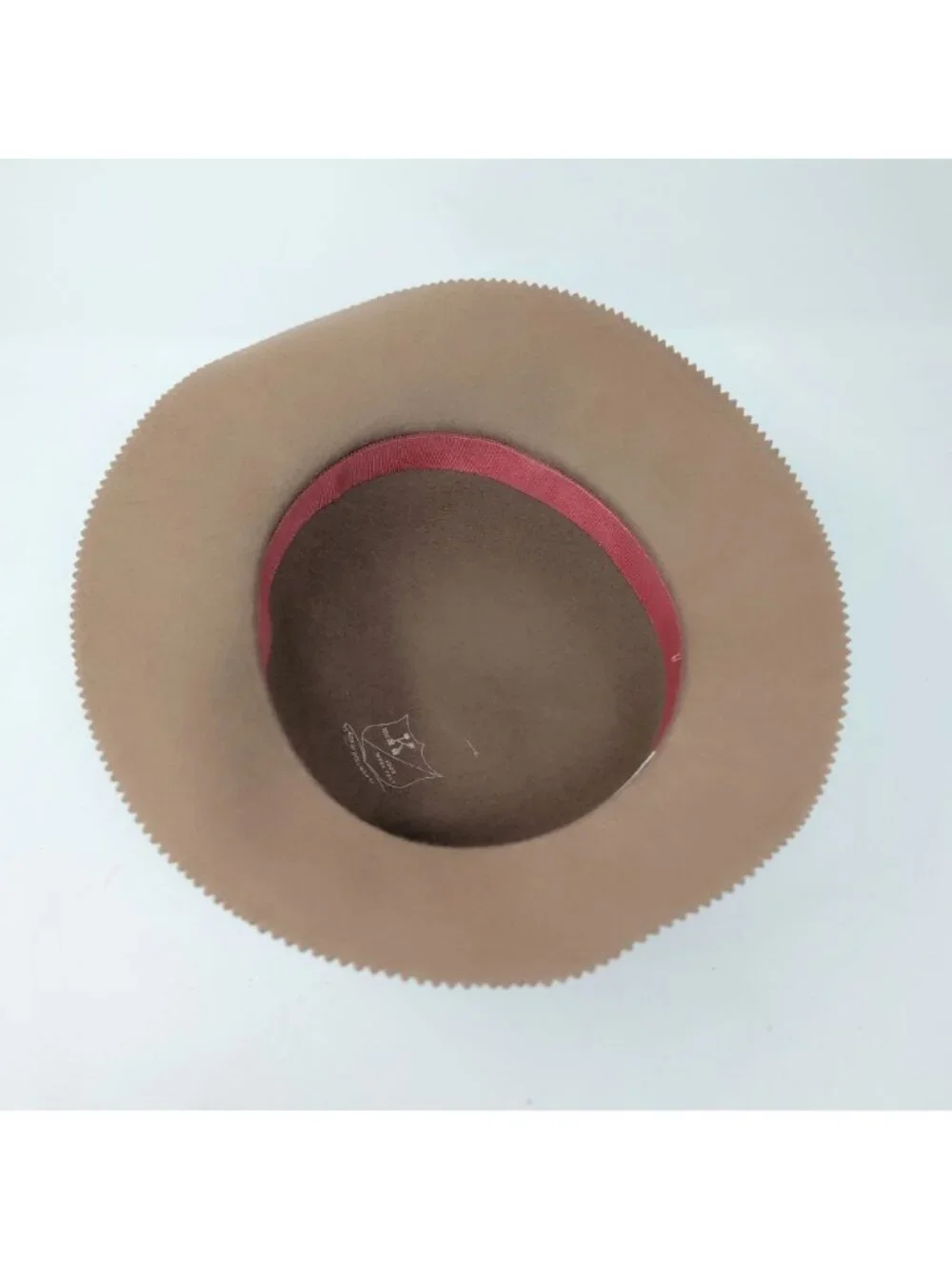 Vintage 60s Pappagallo Tan Hat Cloche Felt Wide Brim